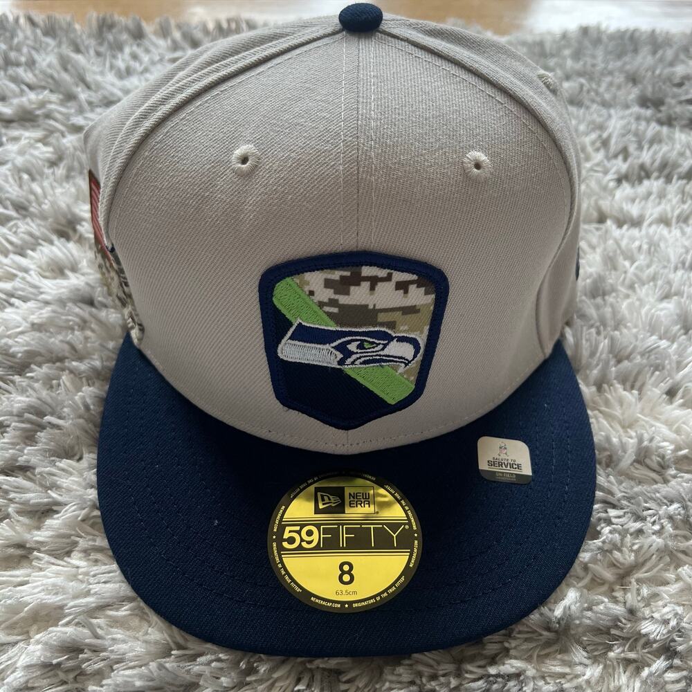 Seattle Seahawks Hat New Era Salute to Service 9FIFTY NFL Adjustable Camo NWT